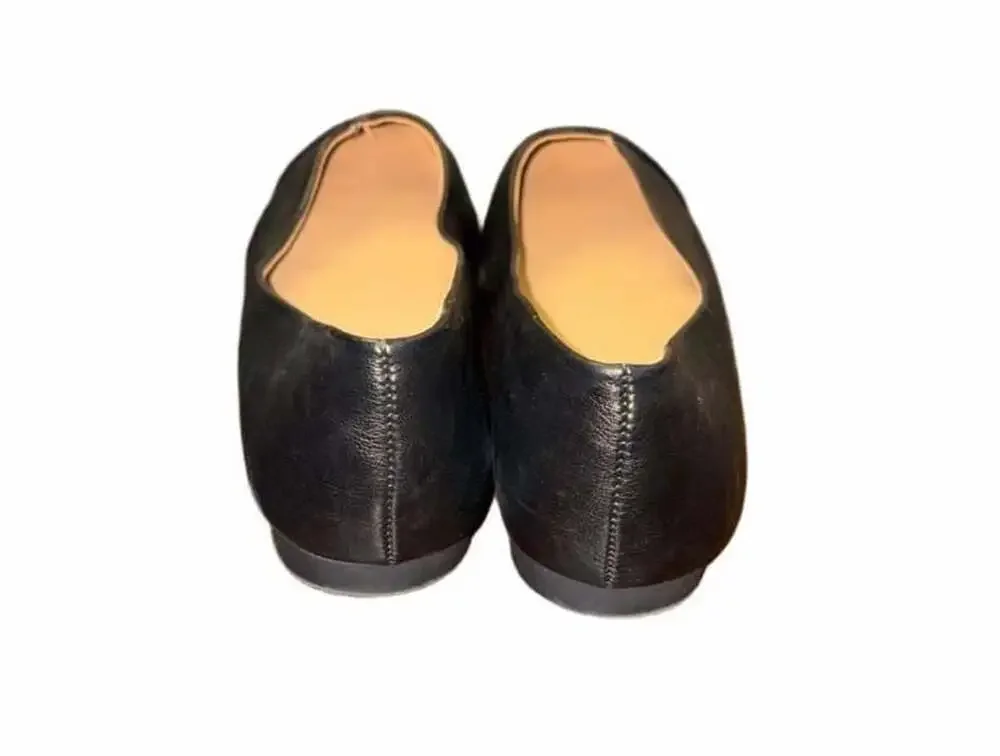 Funky Monkey Black Pointed Toe Flats 9.5 Minimalist Office Ballet Shoes